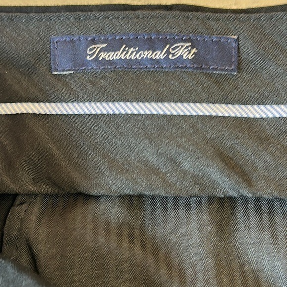 Land's End Traditional Fit Comfort Waist Pleated Front Navy Dress Pants 42 - Picture 6 of 7